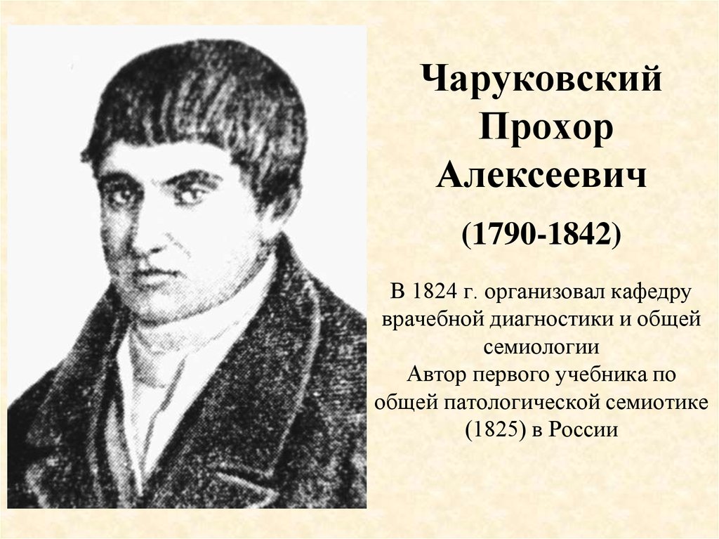 Автор первого учебника. Чаруковский Прохор Алексеевич. Чаруковский аким Алексеевич. Чаруковский аускультация. Чаруковский, аким Алексеевич (1798—1848).