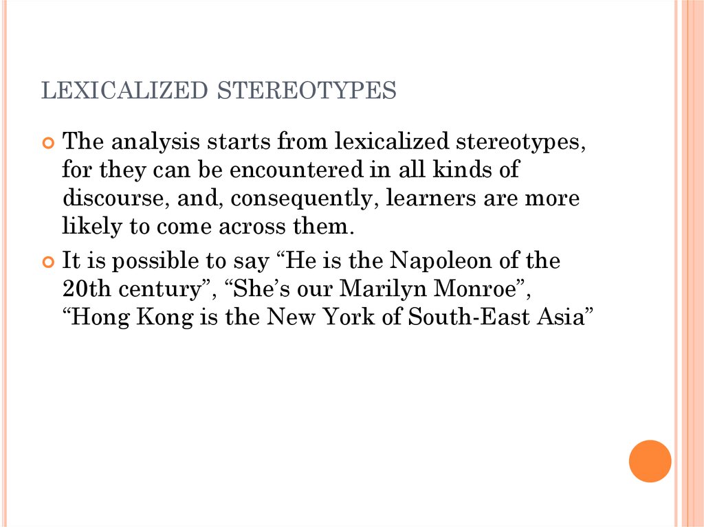 lexicalized stereotypes