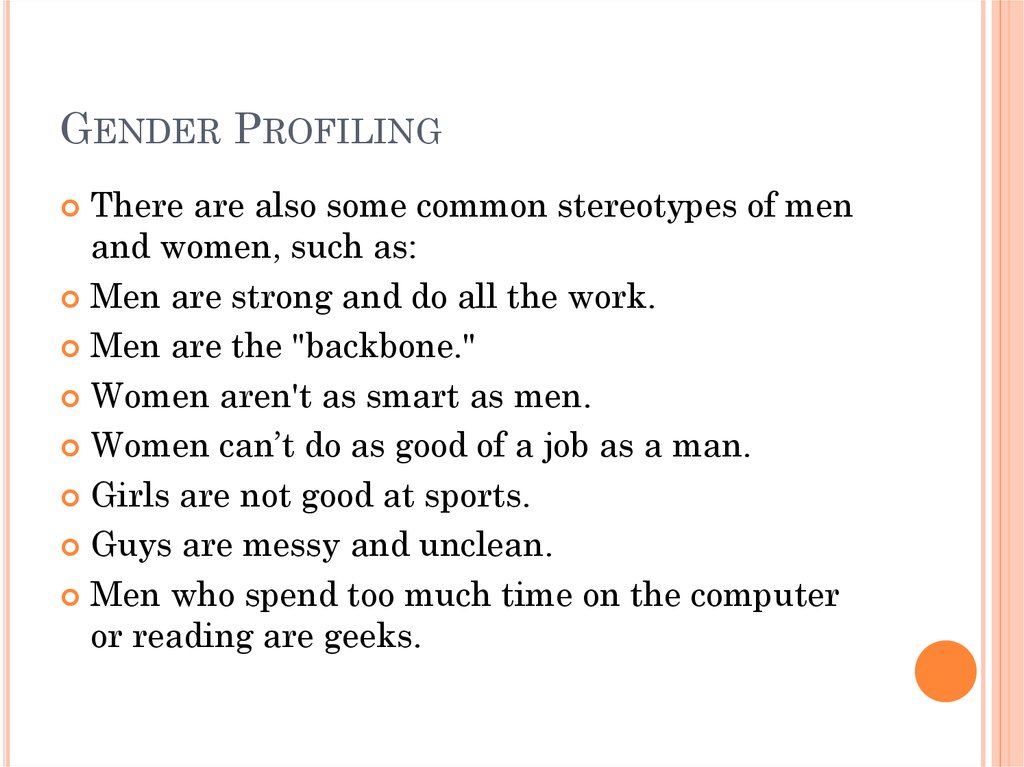 Gender Profiling