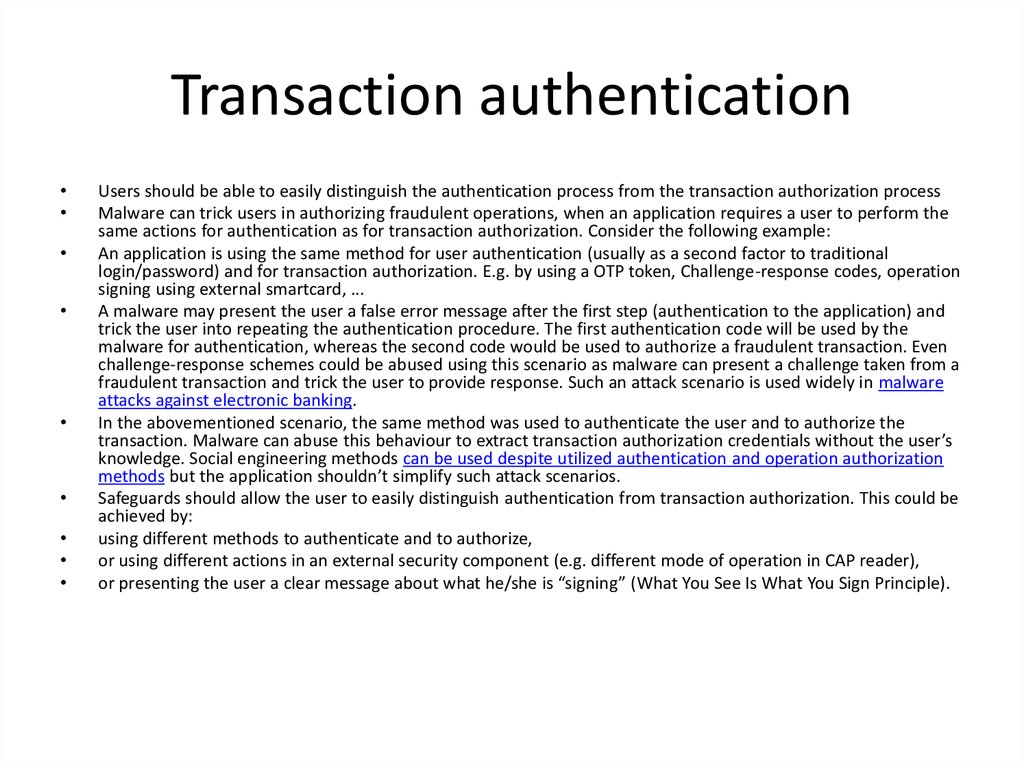 Authentication methods