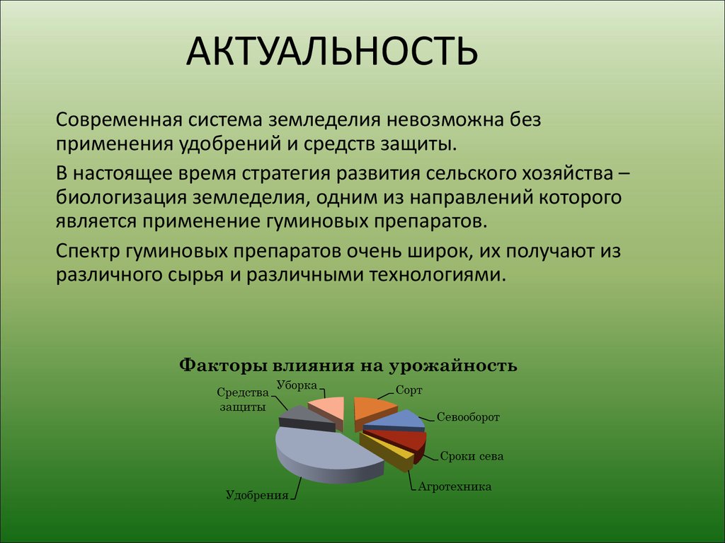 Случайные факторы влияющие на урожайность. Современная актуальность. Актуальность современного хозяйства. Биологизация техники.