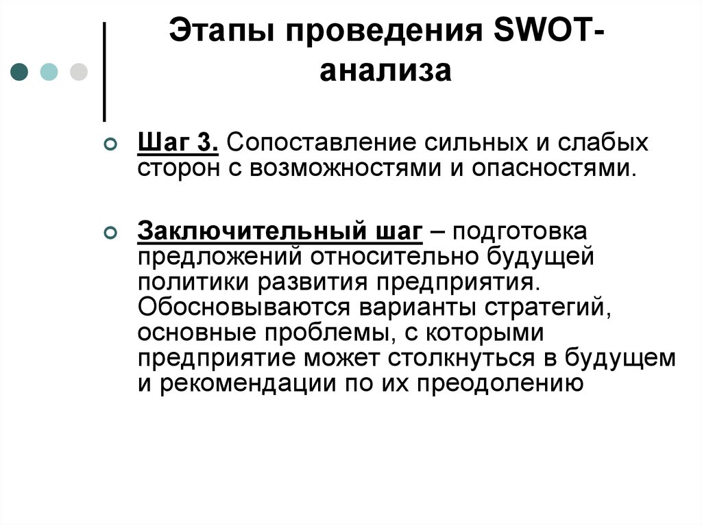 Этапы проведения СВОТ анализа. Этапы проведения SWOT-анализа. Этапы проведения форума. Стратегические маркетинговые решения