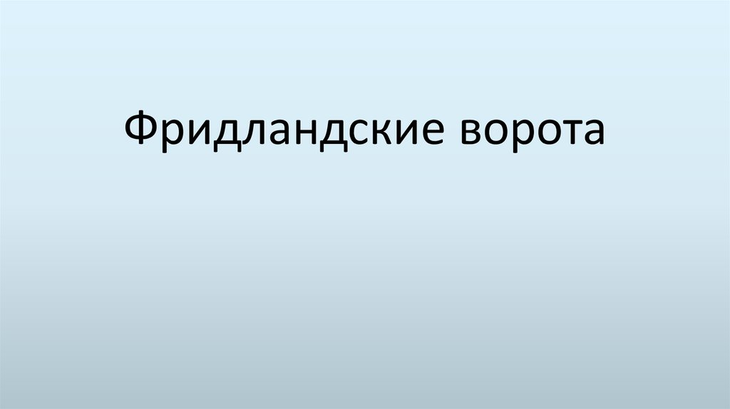 Фридландские ворота