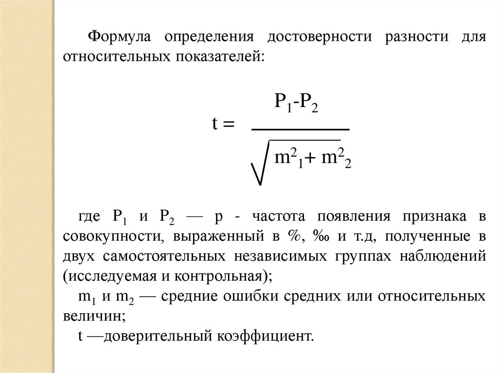 Формула определения размера