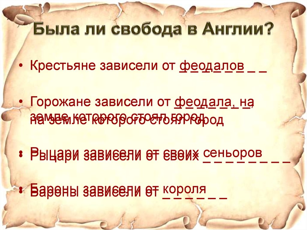 Считают началом своих свобод. Была ли Свобода в Англии. Категории крестьян в Англии. Была ли Свобода в Англии история 6 класс. Началом своей свободы англичане называют.