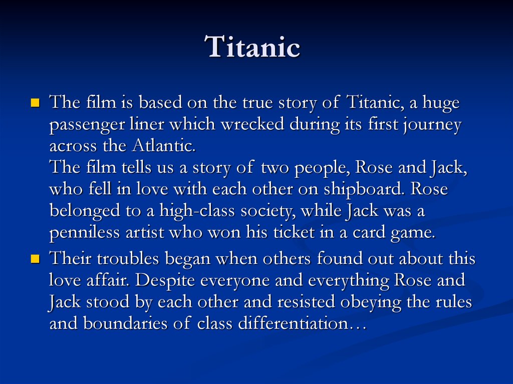 short essay about titanic movie