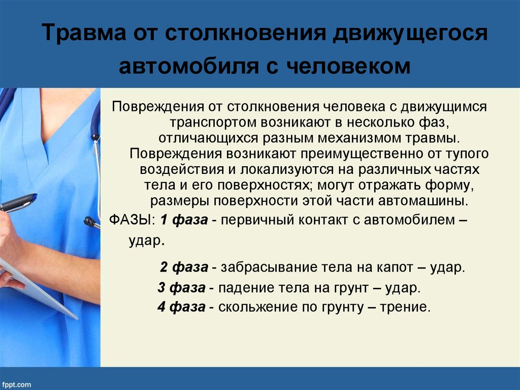 Характеристика повреждений автомобилей и травмы пострадавших при дтп