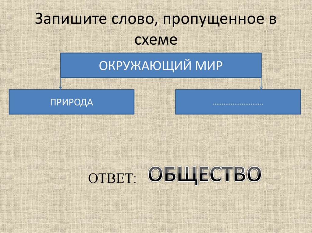 Задание 1 запишите слово пропущенное в схеме