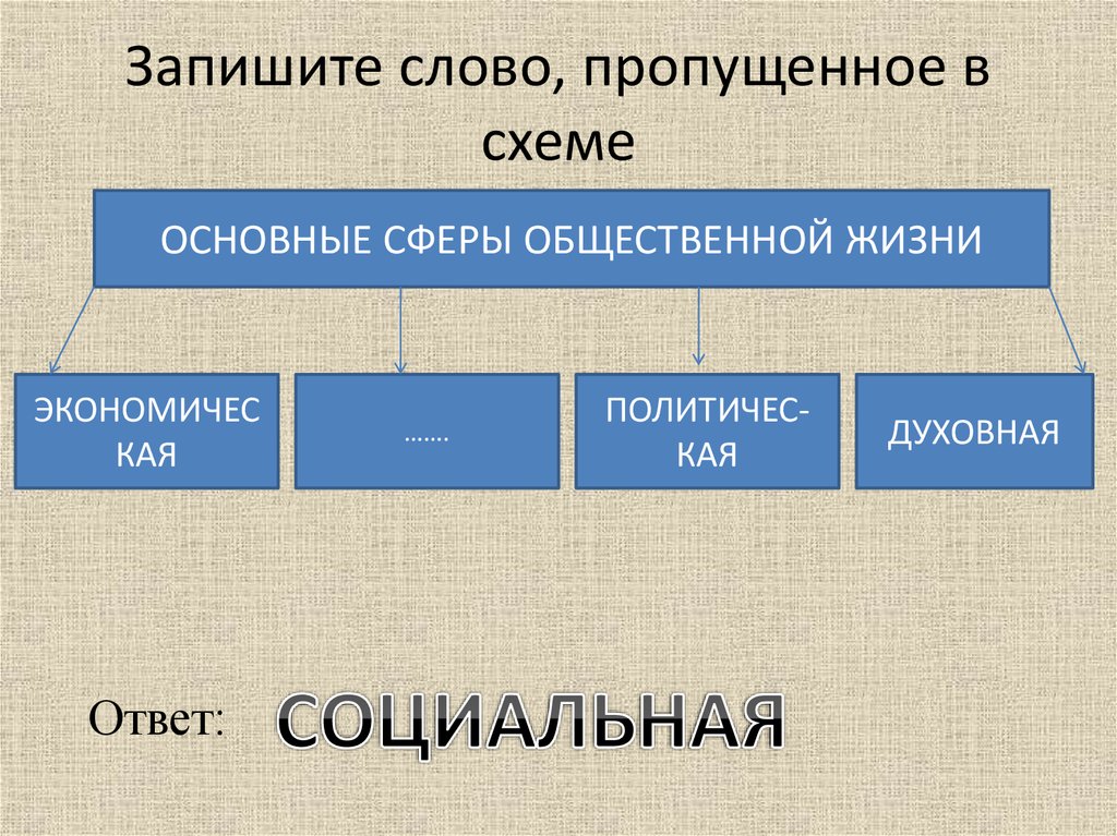 Впиши слово пропущенное в схеме экономика