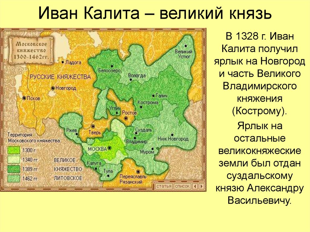 Возвышение московского княжества презентация