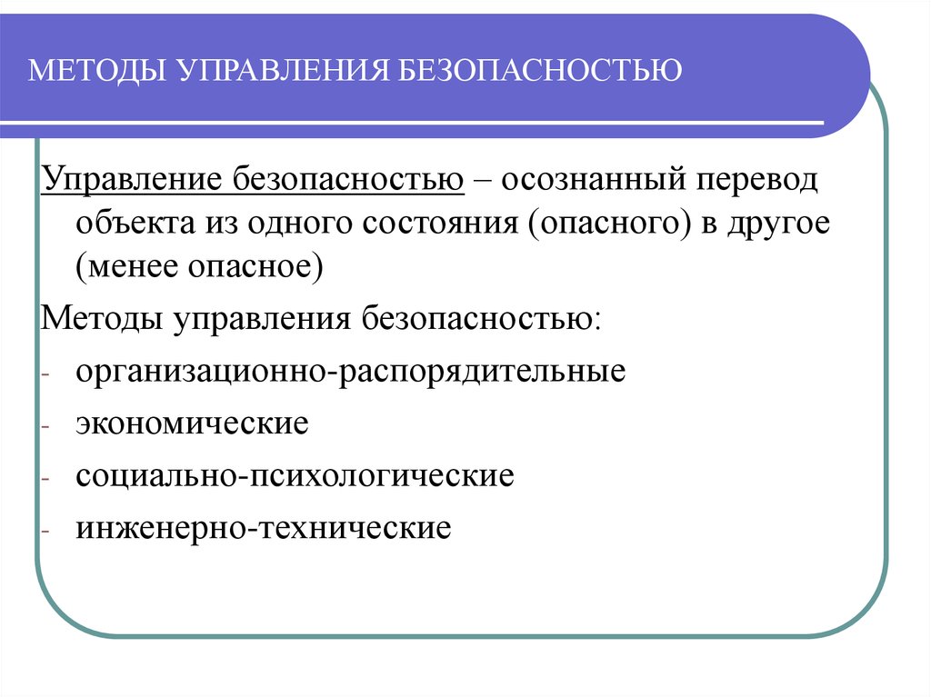 Способы управления. Методы управления безопасностью. Способы управления безопасностью жизнедеятельности. Методы управления экономической безопасностью. К экономическим методам управления безопасностью относятся:.