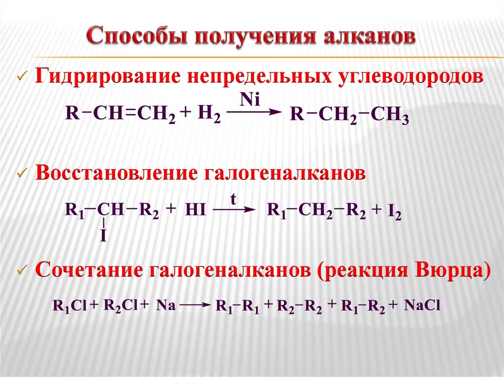 Получение углеводородов