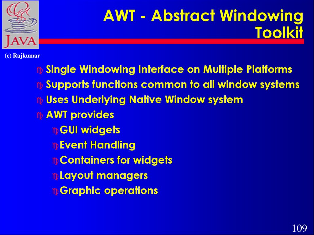 AWT - Abstract Windowing Toolkit