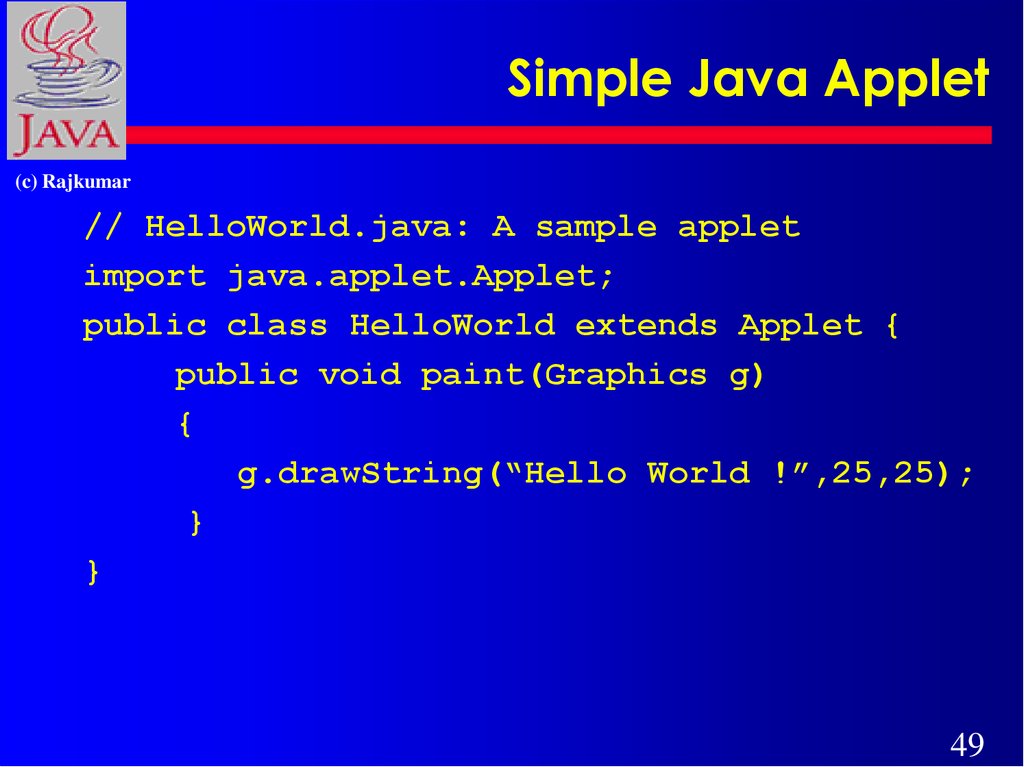 Simple Java Applet