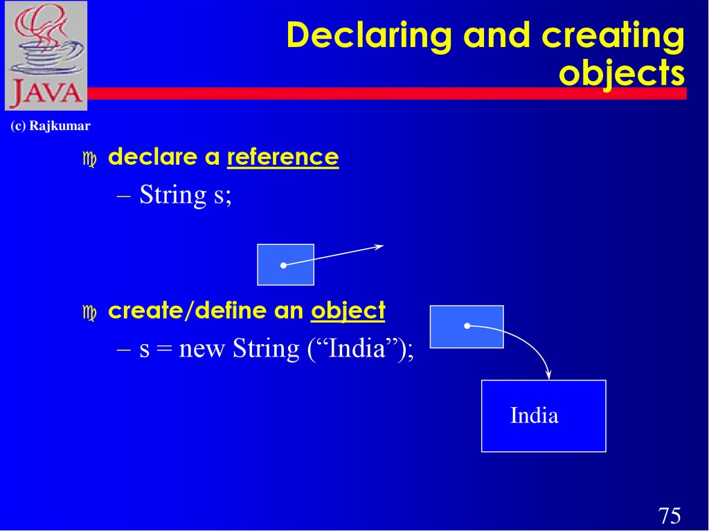 Declaring and creating objects