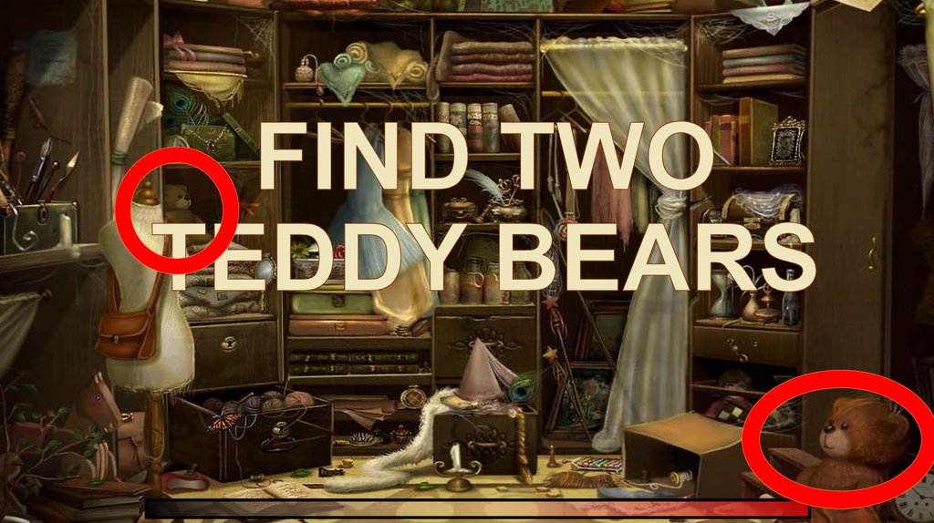 FIND TWO TEDDY BEARS