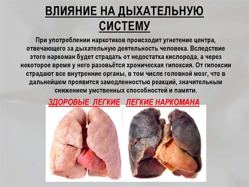 наркотики влияют на дыхательную систему