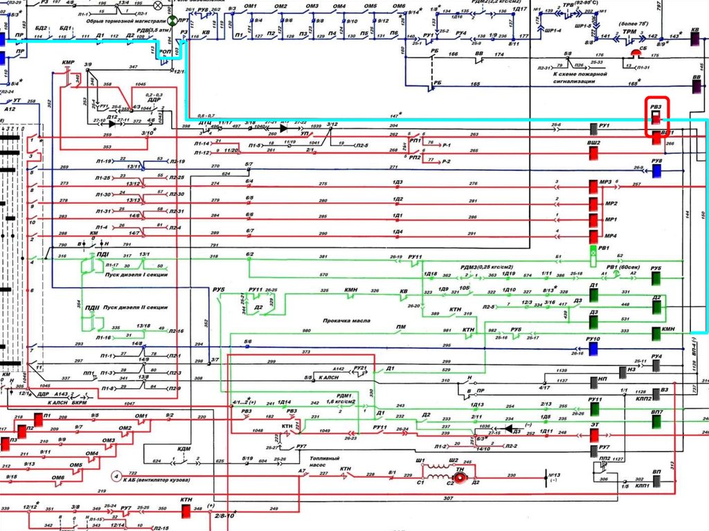 Запуск дизеля тепловоза схема