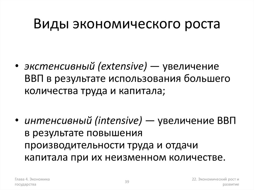 Типы экономического роста презентация