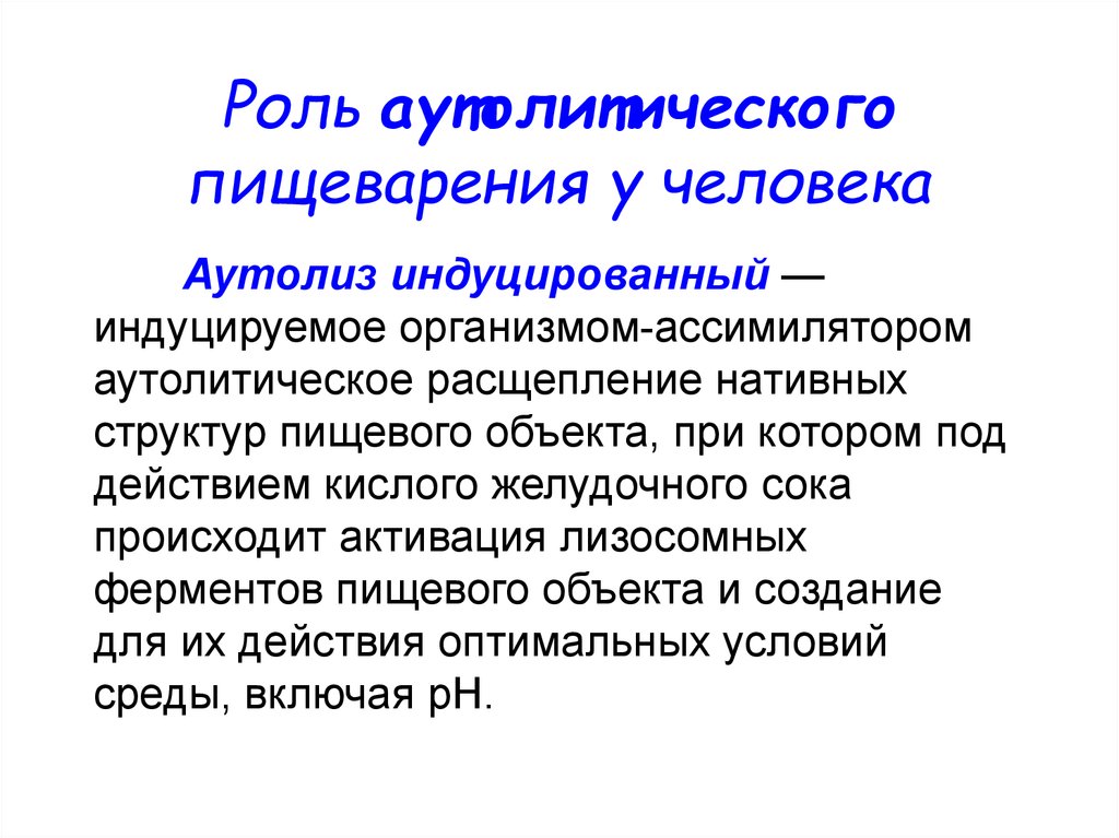 Индуцированный переход. Индуцированный аутолиз это. Аутолитическое пищеварение ферменты. Аутолитический Тип пищеварения. Аутолитическое пищеварение у человека.