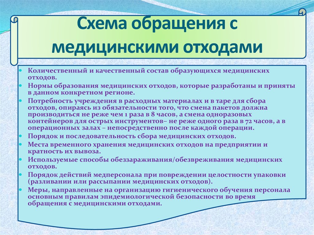 Схема утилизации медицинских отходов образец в стоматологии