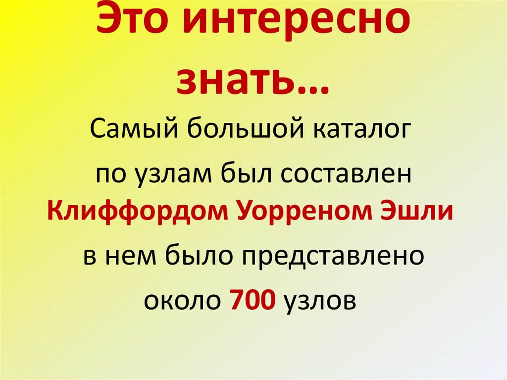 Это интересно знать…