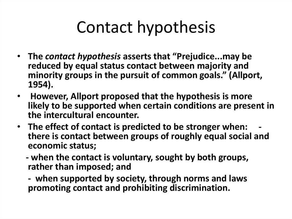 Contact hypothesis