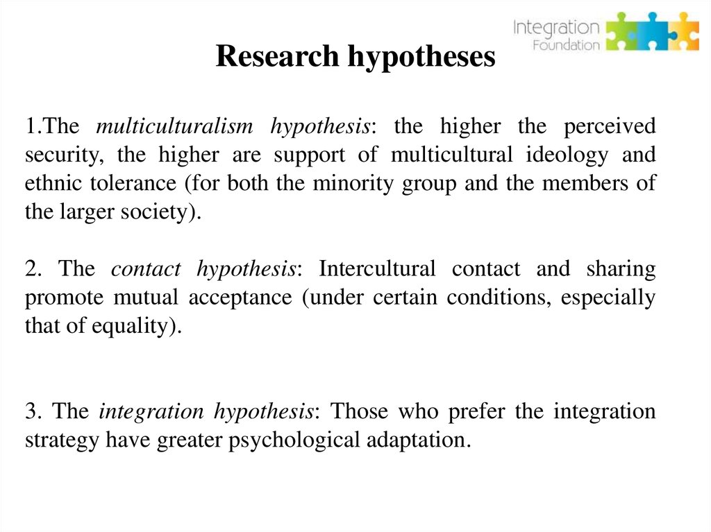 Research hypotheses