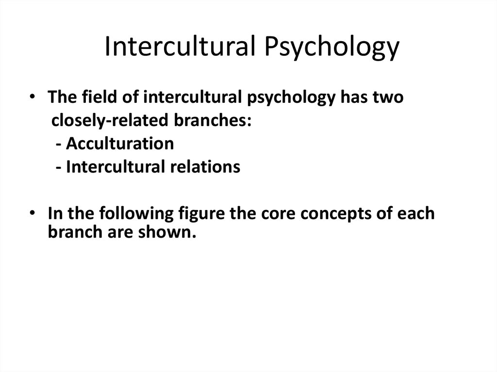 Intercultural Psychology