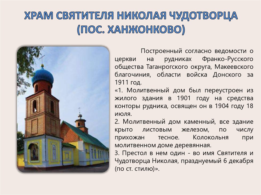 Презентация храма Николая Чудотворца.