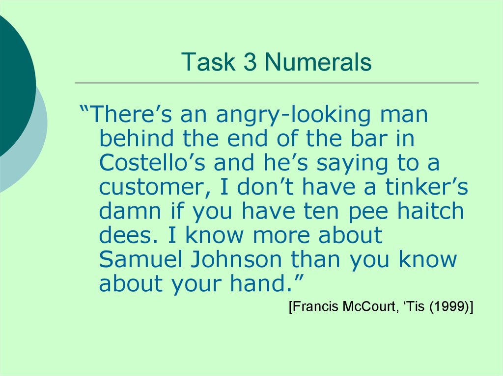 Task 3 Numerals