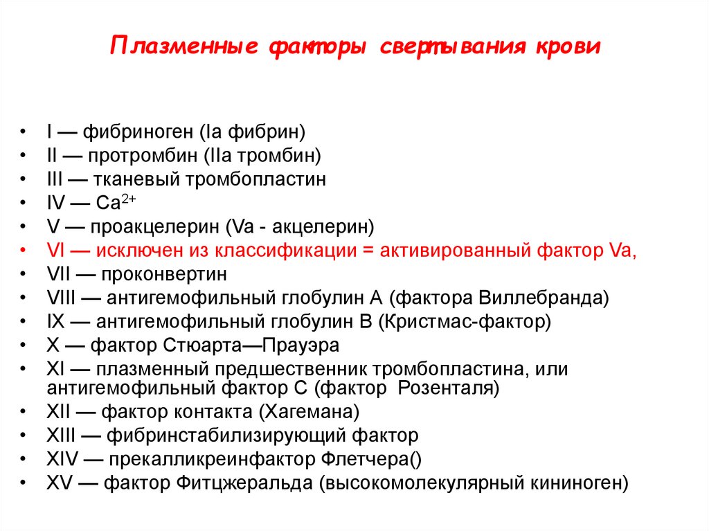 Фактор список. Плазменные факторы свертывания крови. Плазменные факторы свертывания крови таблица. Факторы свертывания плазмы крови таблица. Классификация факторов свертывания крови.