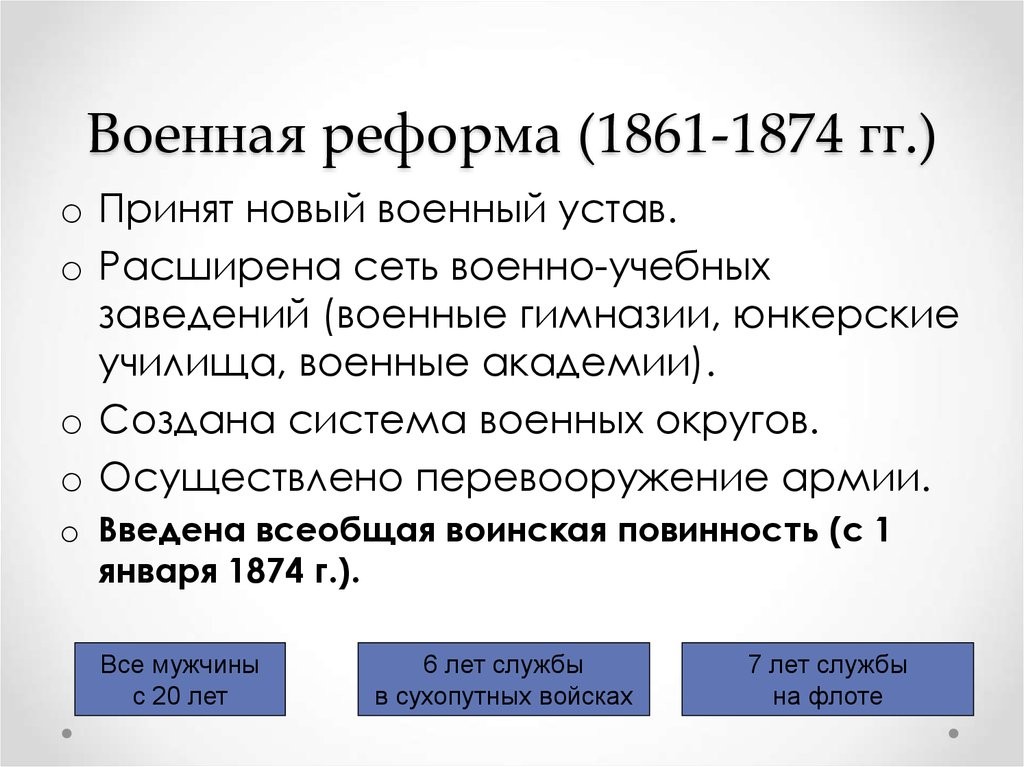 Военная реформа (1861-1874 гг.)