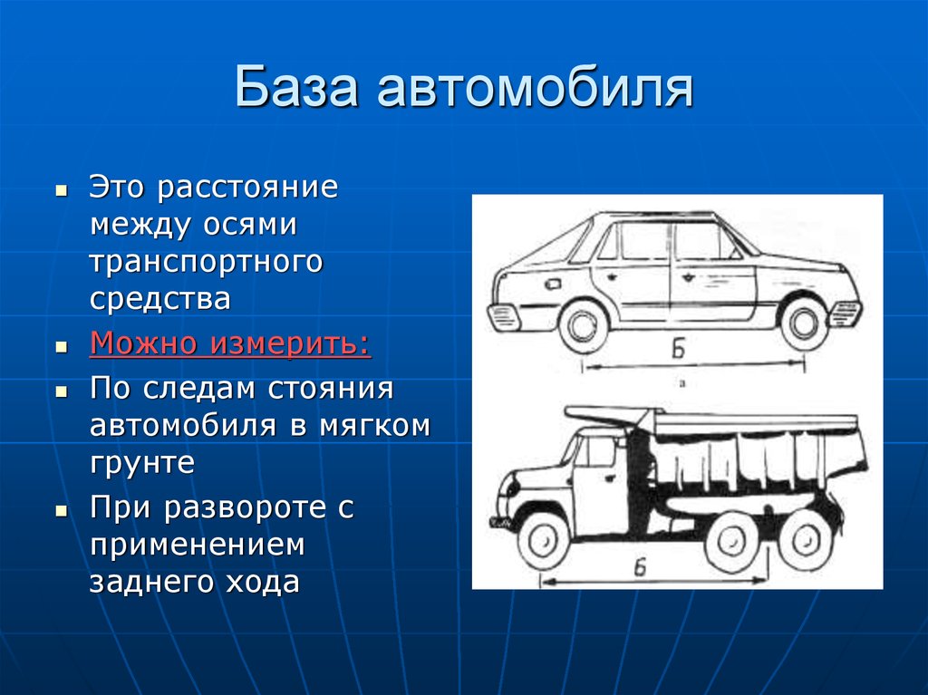 Укажите расстояние между. База автомобиля. Что такое колёсная база у автомобиля. База автомобиля это расстояние между. Колея и база транспортного средства.