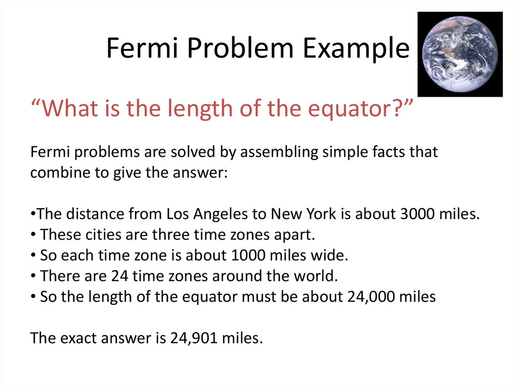 Fermi Problem Example