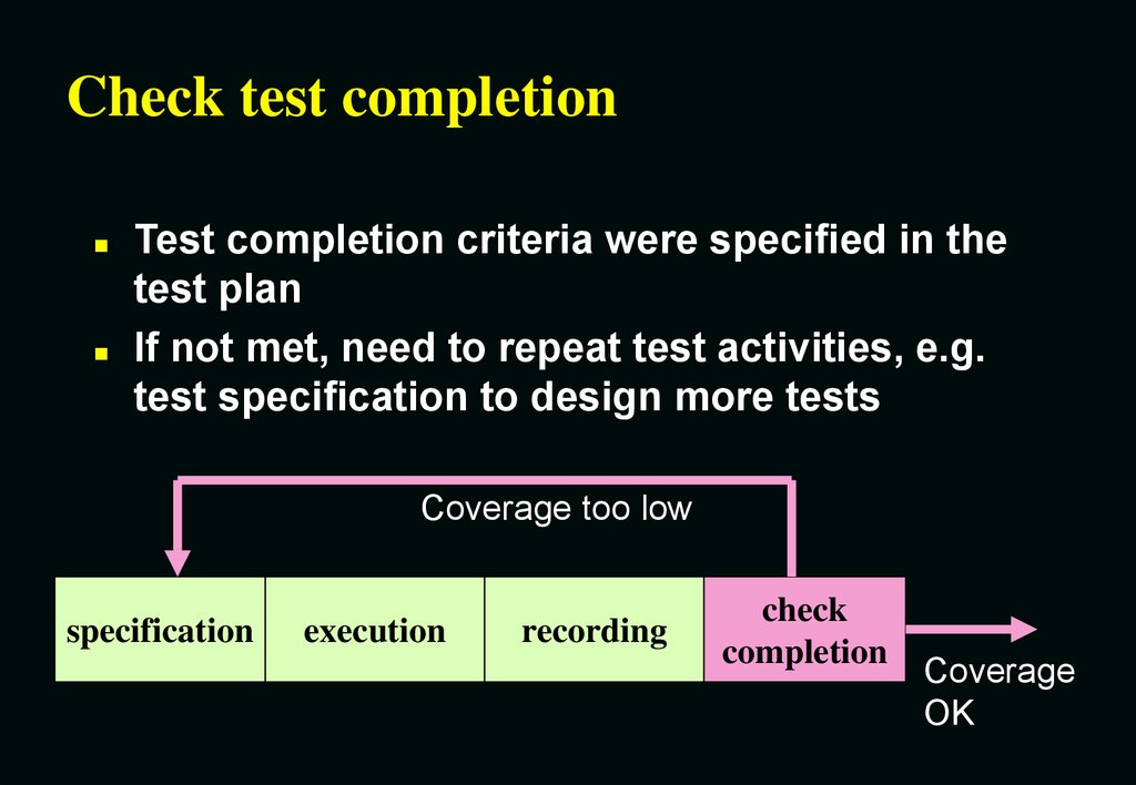 Check test completion