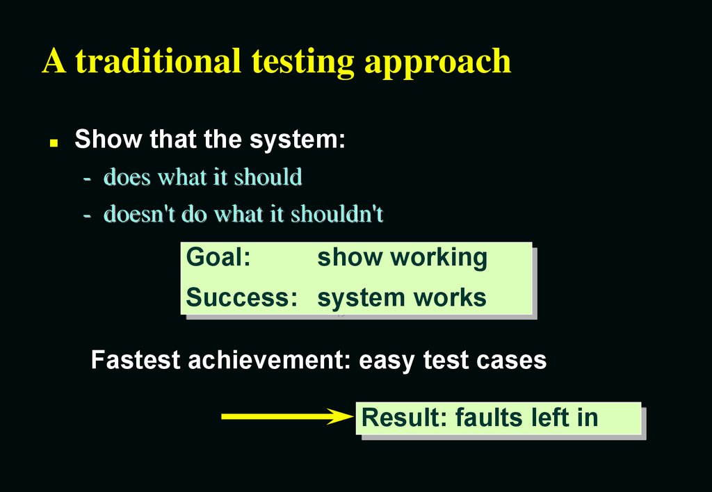 A traditional testing approach