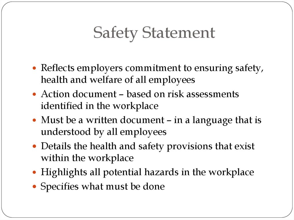 personal statement occupational health and safety