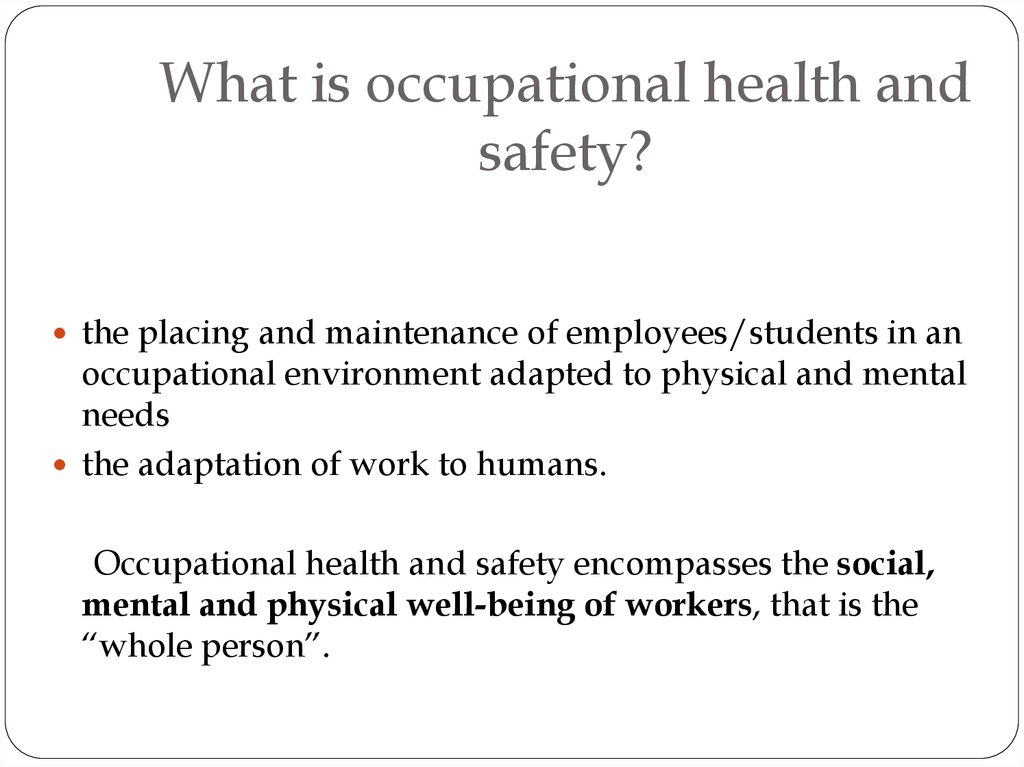 Occupational Health And Safety For Schools Online Presentation