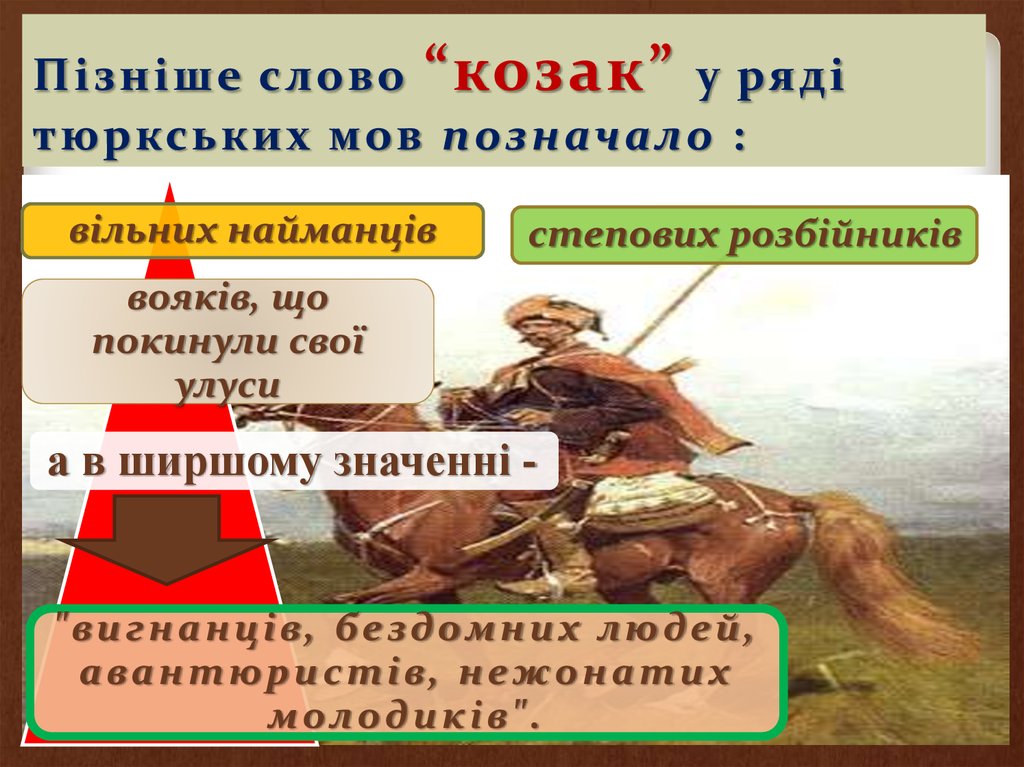 Пізніше слово “козак” у ряді тюркських мов позначало :