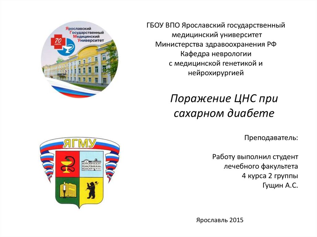 Ярославский впо. Ярославский государственный медицинский университет МЗ РФ.