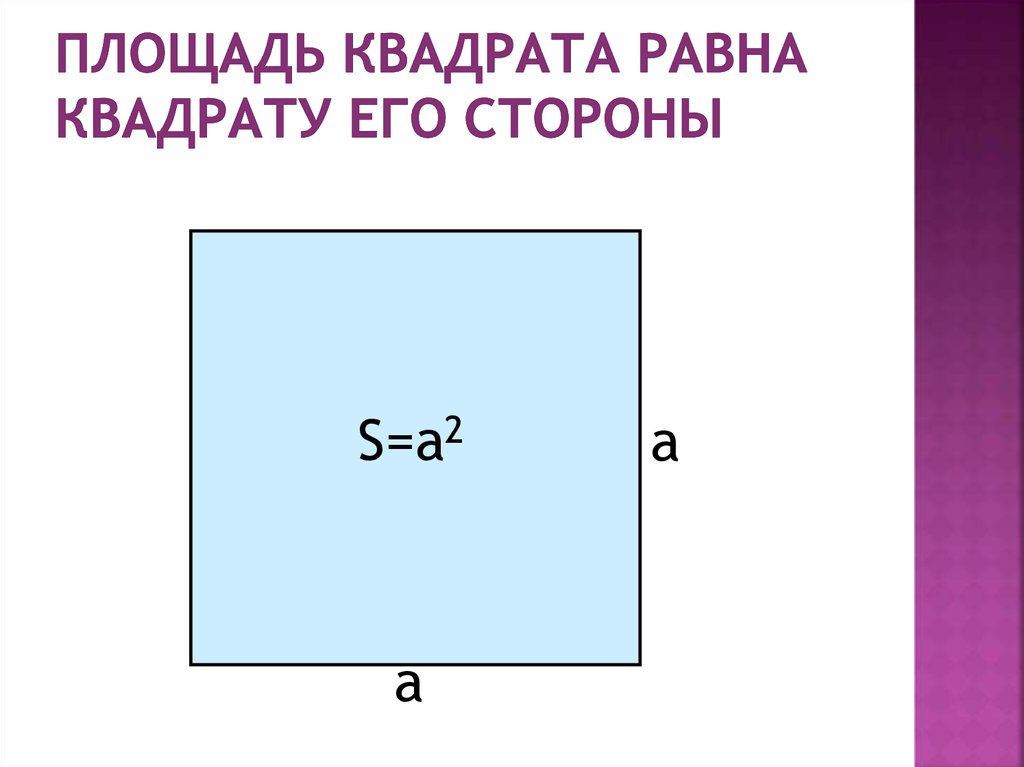 Площадь квадрата 4 как найти сторону