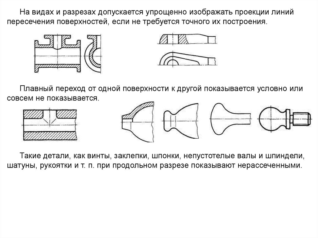 Линии переходов на чертеже