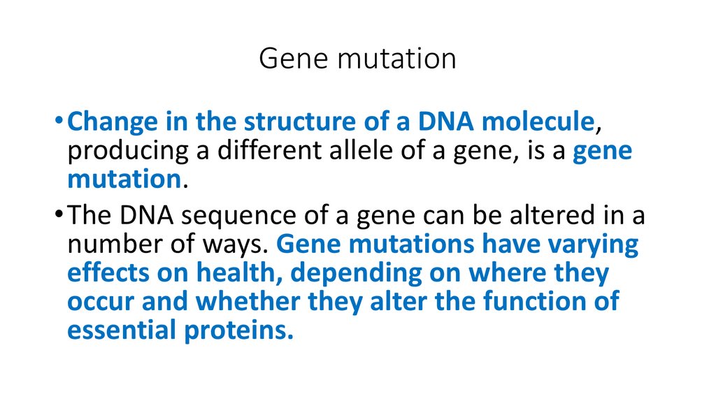The Mechanism Of Chromosome Gene Mutation The Theory Of Mutation Of Hugo De Vries Prezentaciya Onlajn