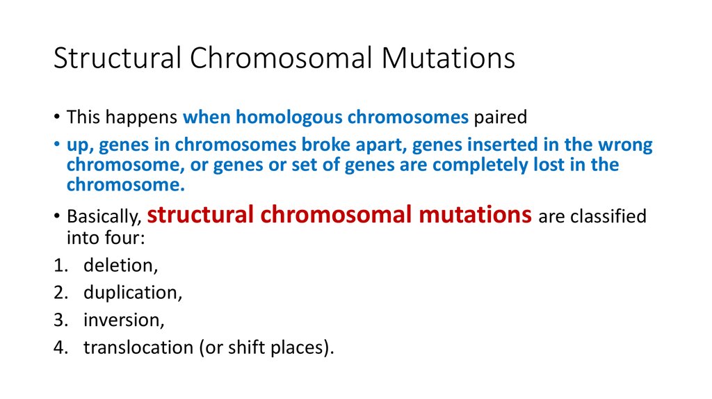 Structural Chromosomal Mutations