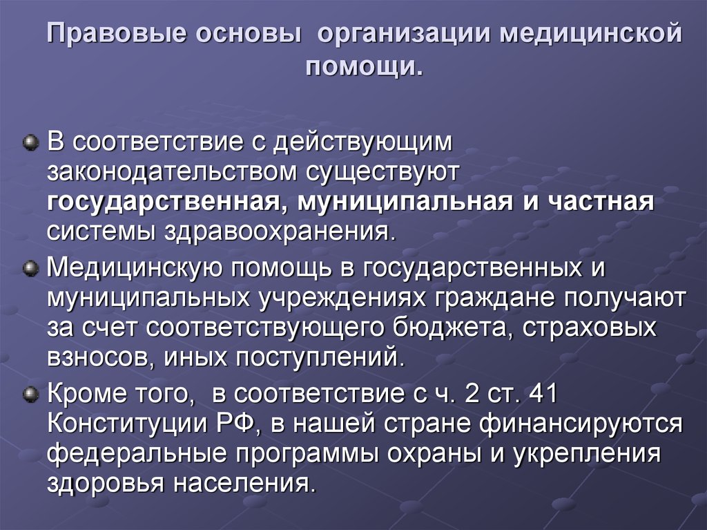 Организация специализированной медицинской помощи населению рф презентация