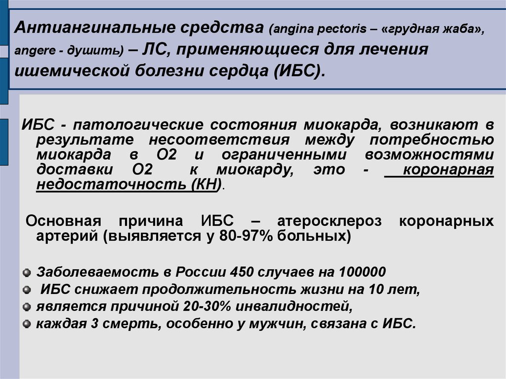 Презентация антиангинальные препараты