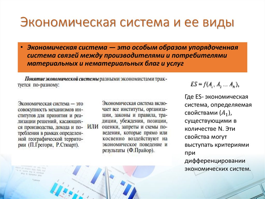 Экономическая система и ее виды