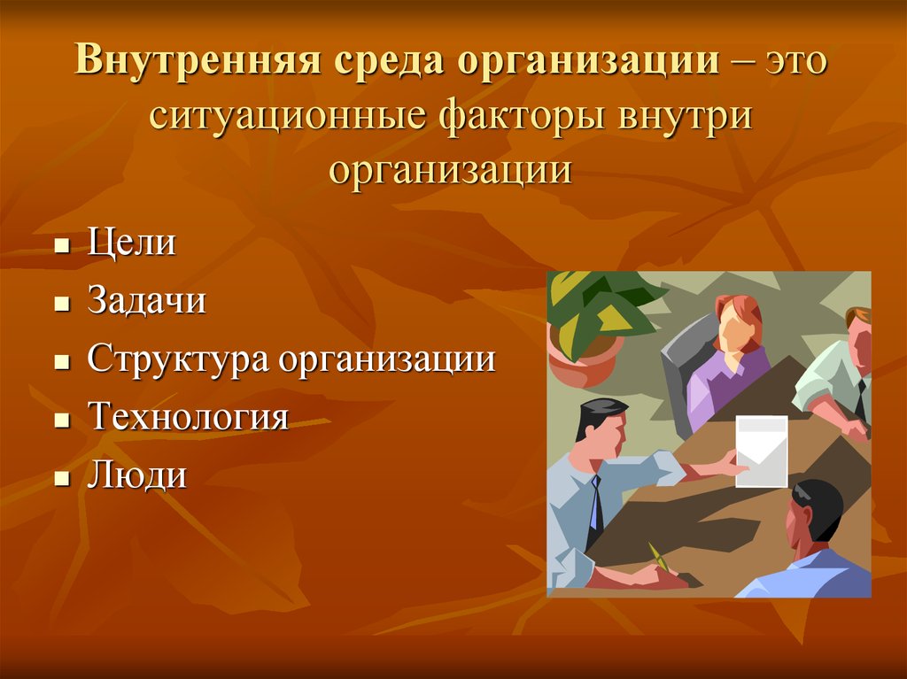 Организация внутренняя внешняя. Ситуационные факторы внутри организации это. Ситуационные факторы внутренней среды. Внутренняя среда организации. Внутренние ситуационные факторы организации.