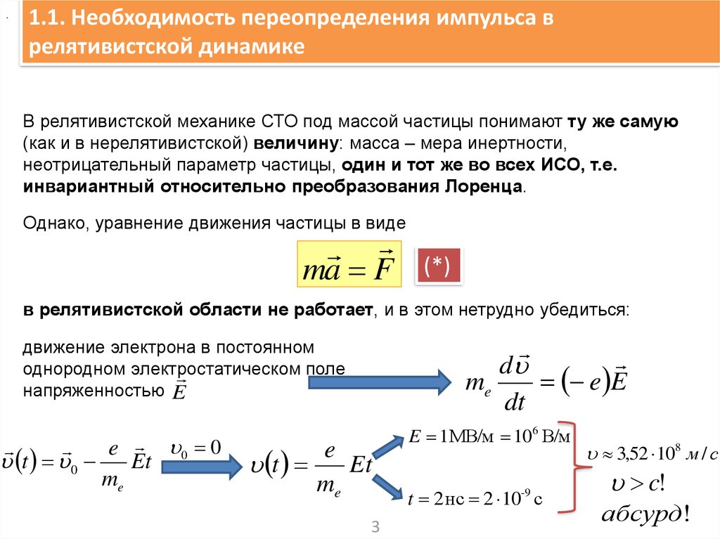 Элементы специальной теории относительности. Релятивистская динамика - презентация онлайн